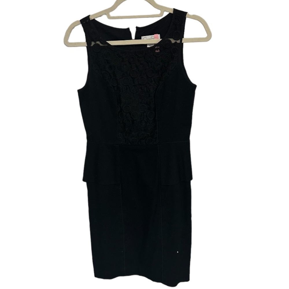 Jessica Simpson Peplum Ladies Sleeveless Dress | Lace Top | Back Zip Size 4 EUC